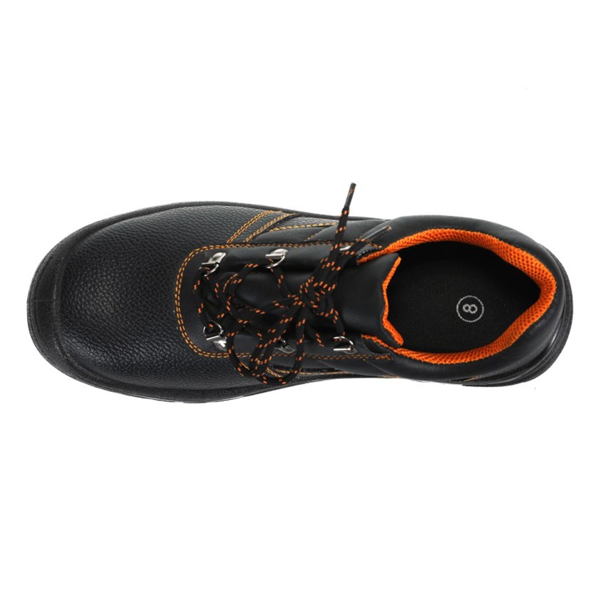 Embossed Grained Cowhide Leather Safety Shoes - Product Description