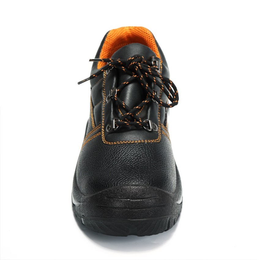 Embossed Grained Cowhide Leather Safety Shoes - Product Description